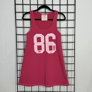 Y2K‎ Victoria's Secret PINK Tank Dress Womens XS Pink Logo Athleisure Streetwear